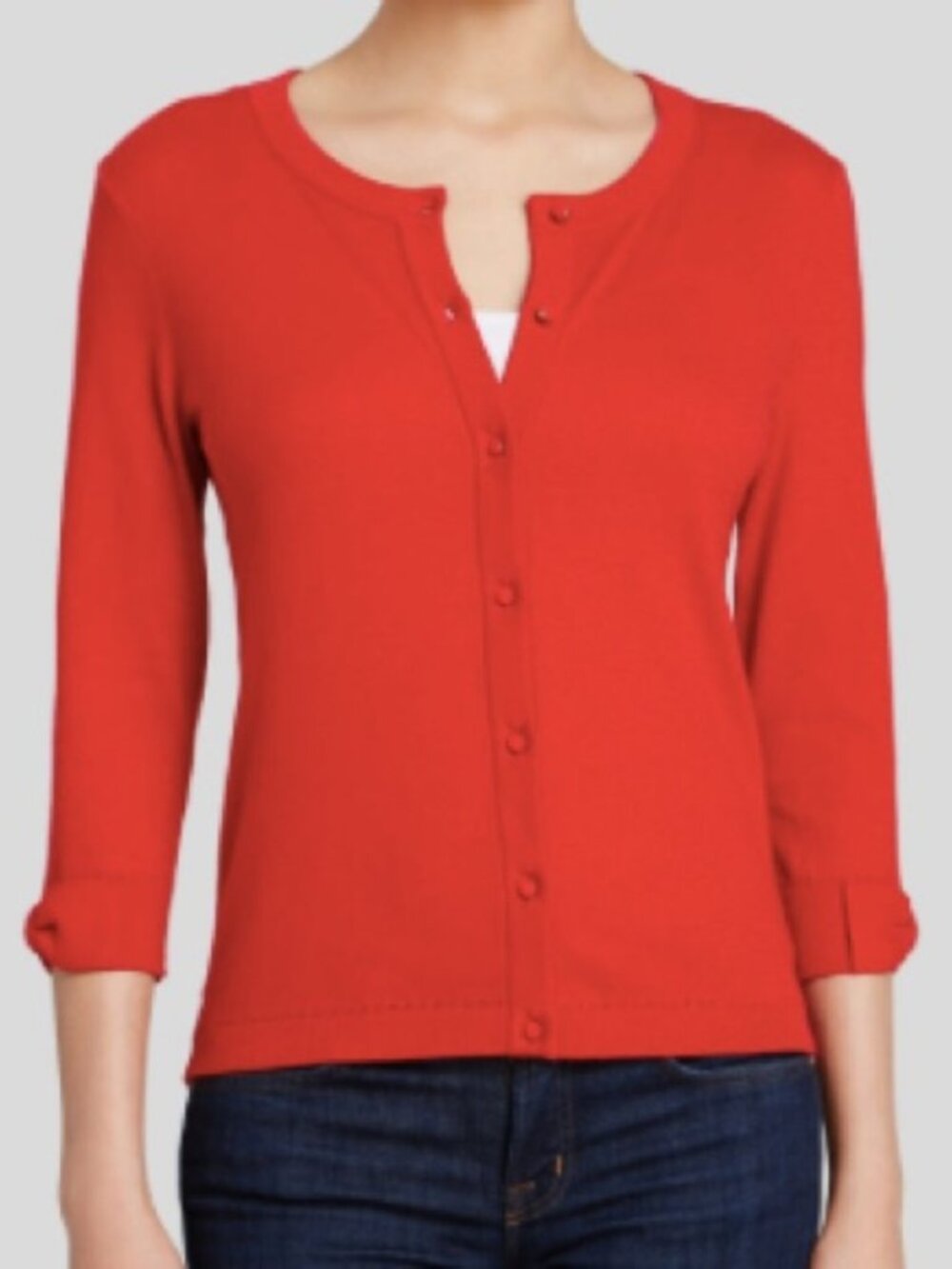 KATE SPADE SOMERSET RED BOW CUFF CARDIGAN